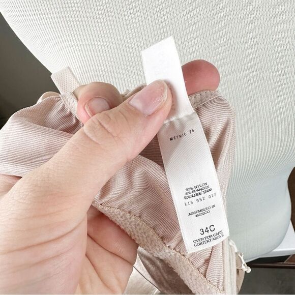 Victorias Secret Satin Second Skin Bra Vintage 90s Taupe 34C Push Up - Picture 6 of 8